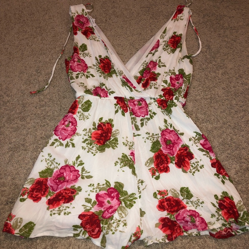 White floral romper.